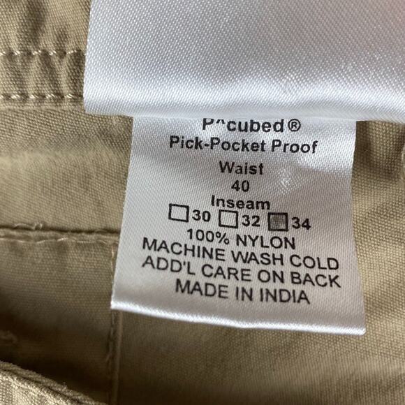 Clothing Arts Cargo Utility Pants Men's 40x34 Beige Pick Pocket Proof Work Chore - Picture 6 of 12